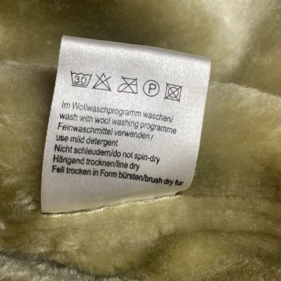 Vintage DENIM & CO Coat Faux Suede Fur Shawl Collar Pockets Button Women M Beige - Picture 10 of 11